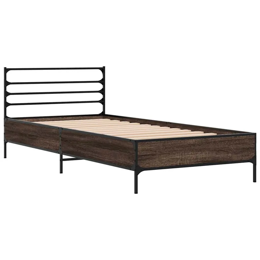 Cadre de lit sans matelas chêne marron 100x200 cm - 3