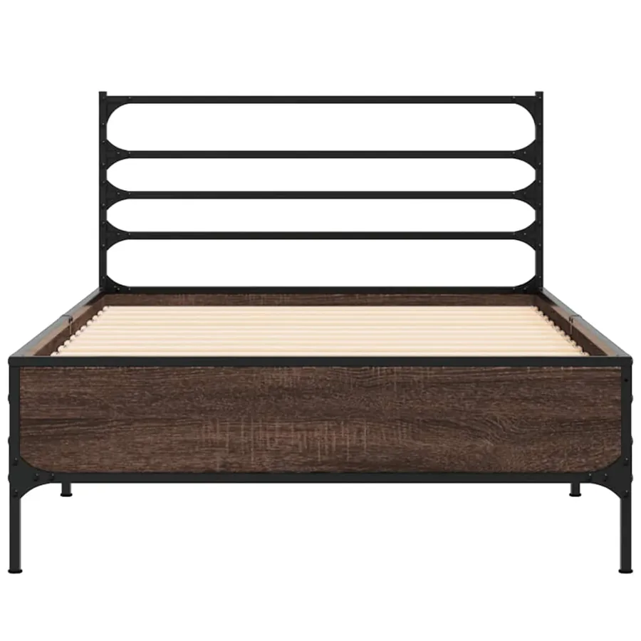 Cadre de lit sans matelas chêne marron 100x200 cm - 4