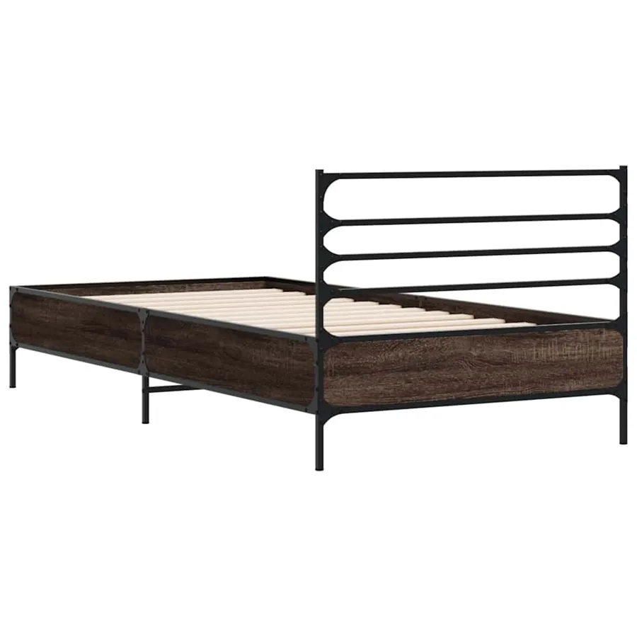 Cadre de lit sans matelas chêne marron 100x200 cm - 6