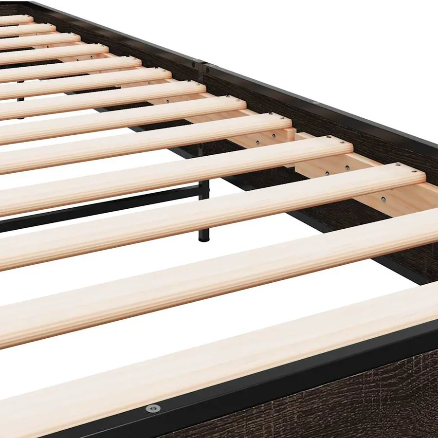 Cadre de lit sans matelas chêne marron 100x200 cm - 7