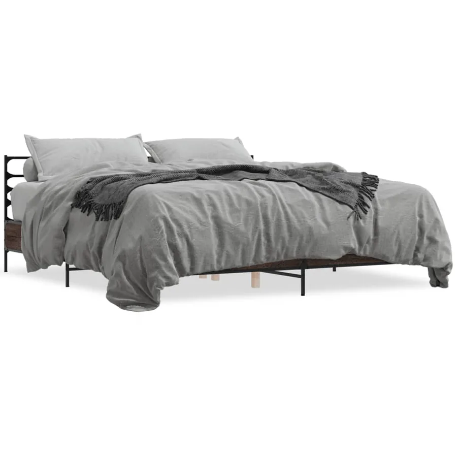 Cadre de lit sans matelas chêne marron 200x200 cm - 2