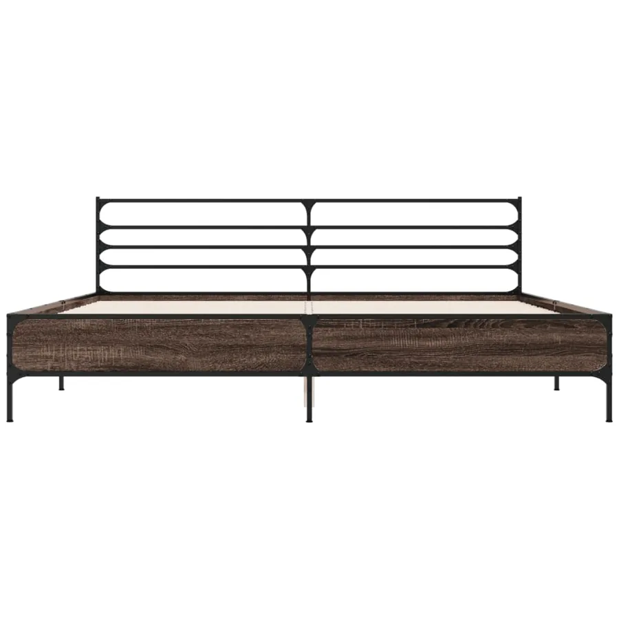 Cadre de lit sans matelas chêne marron 200x200 cm - 4