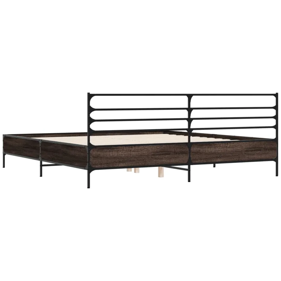Cadre de lit sans matelas chêne marron 200x200 cm - 6
