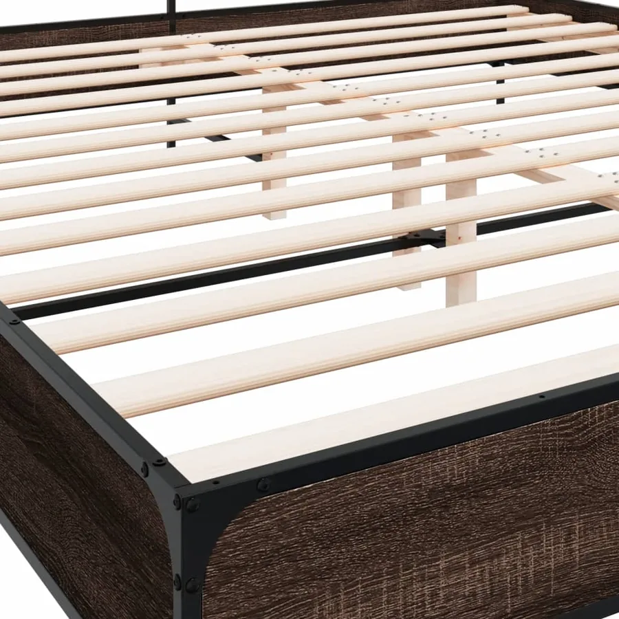 Cadre de lit sans matelas chêne marron 200x200 cm - 7