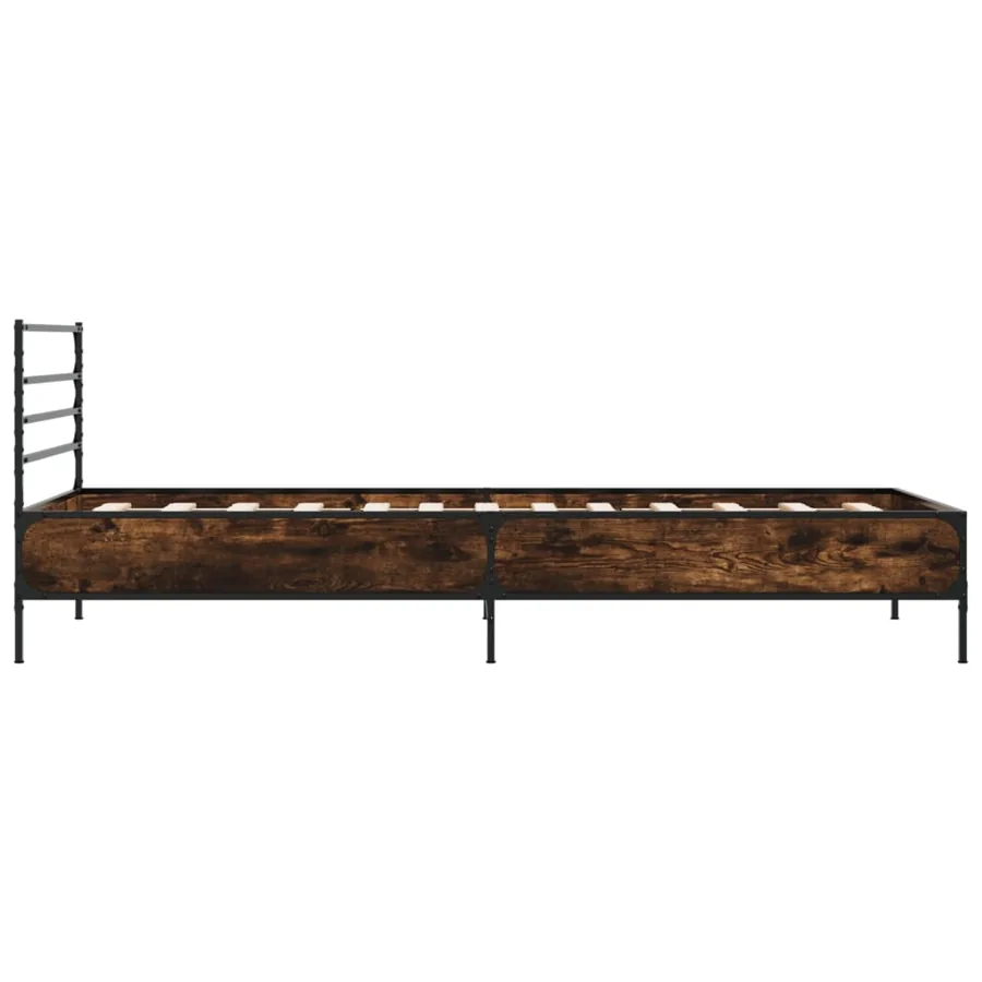 Cadre de lit sans matelas chêne fumé 90x190 cm - 5