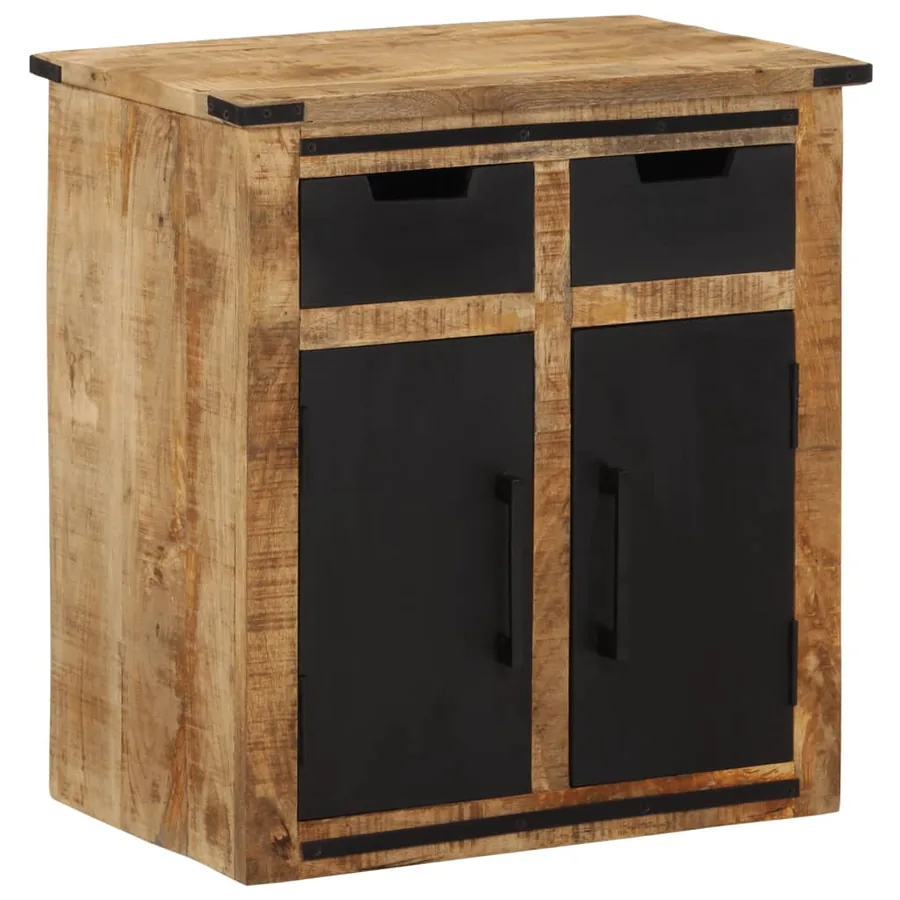 Buffet avec 2 tiroirs 55x35x60 cm bois massif de manguier - 12