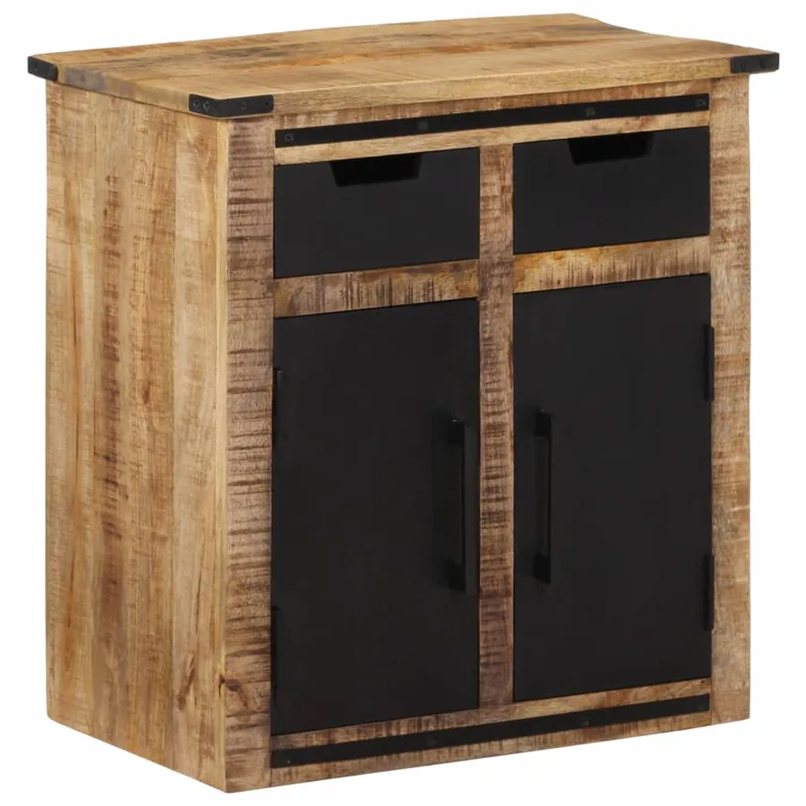 Buffet avec 2 tiroirs 55x35x60 cm bois massif de manguier - 13