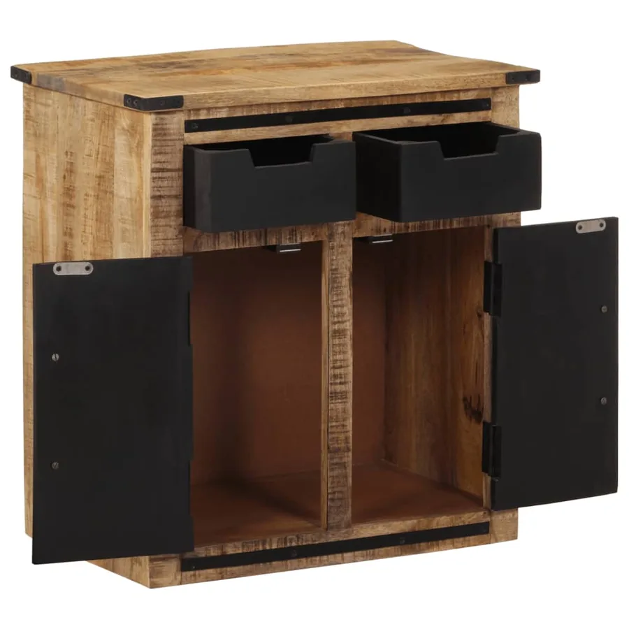 Buffet avec 2 tiroirs 55x35x60 cm bois massif de manguier - 3