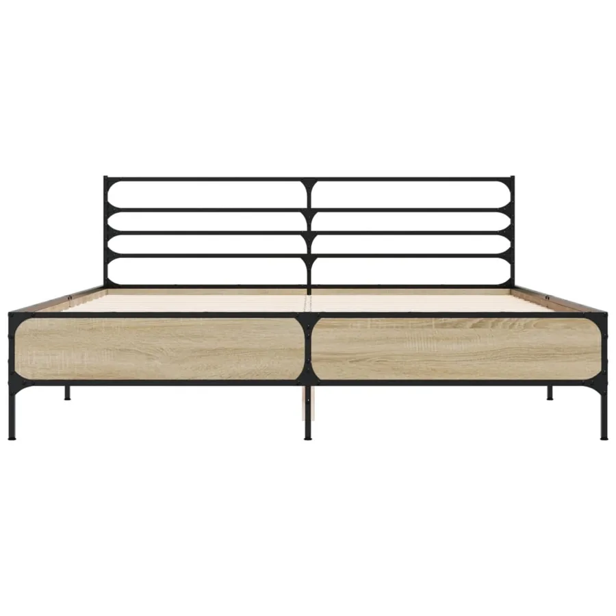 Cadre de lit sans matelas chêne sonoma 160x200 cm - 4