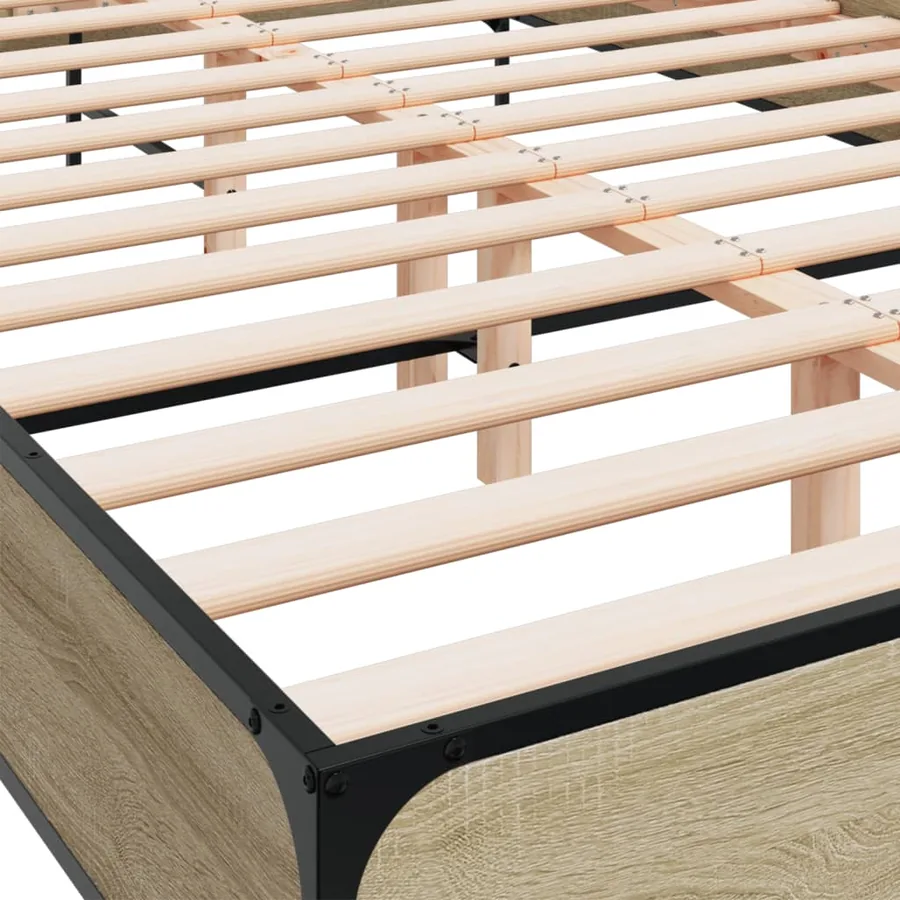 Cadre de lit sans matelas chêne sonoma 160x200 cm - 7