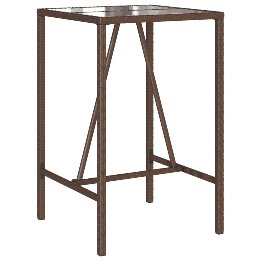 Table de bar d’extérieur marron 70x70x110 cm résine tressée - 2