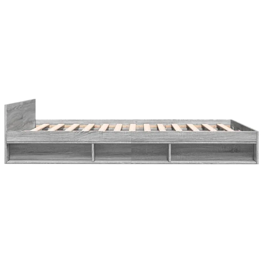 Cadre de lit avec tiroirs sans matelas sonoma gris 120x200 cm - 5