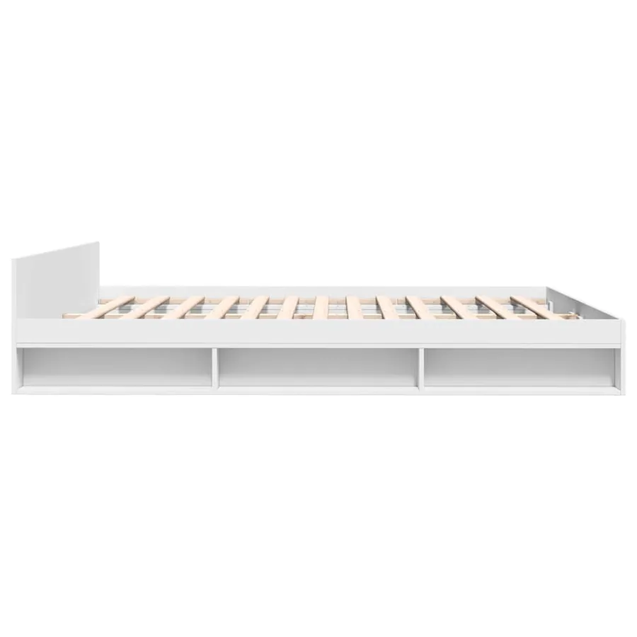 Cadre de lit avec tiroirs sans matelas blanc 200x200 cm - 5