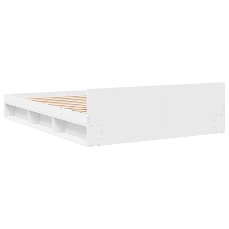 Cadre de lit avec tiroirs sans matelas blanc 120x200 cm - 6