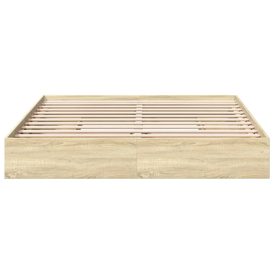 Cadre de lit avec tiroirs sans matelas chêne sonoma 200x200 cm - 4