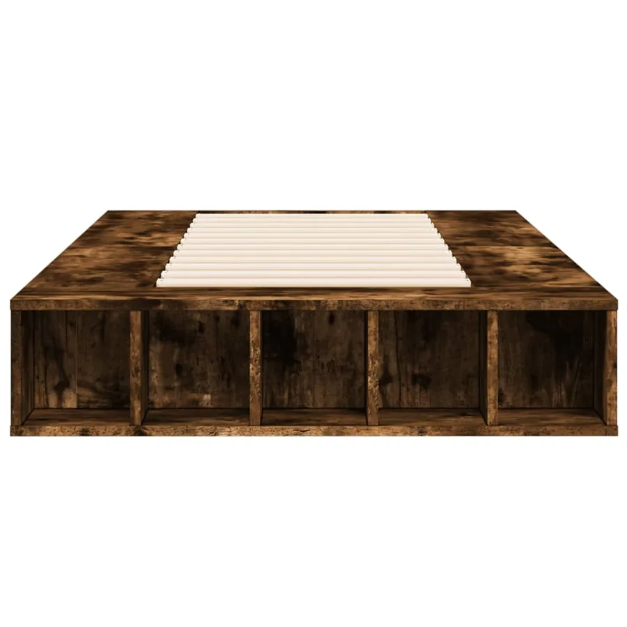 Cadre de lit sans matelas chêne fumé 90x190 cm - 4