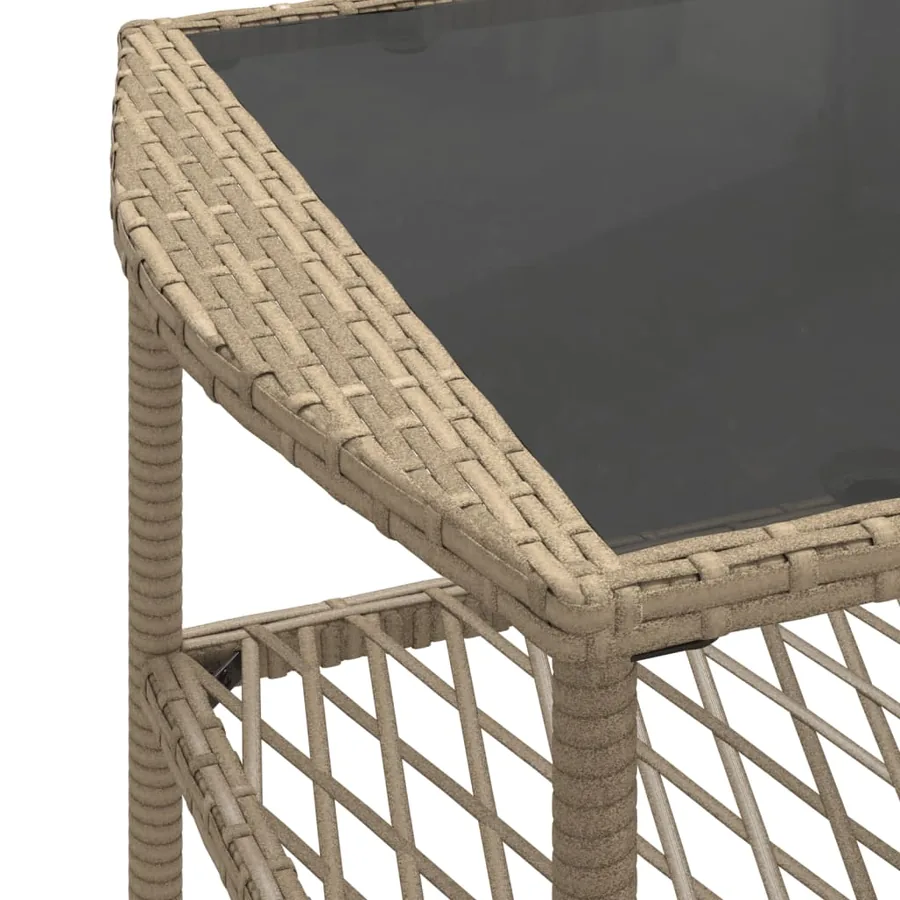 Salon de jardin avec coussins 4 pcs beige résine tressée - 12