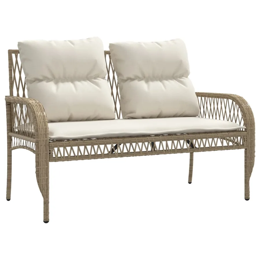 Salon de jardin avec coussins 4 pcs beige résine tressée - 4