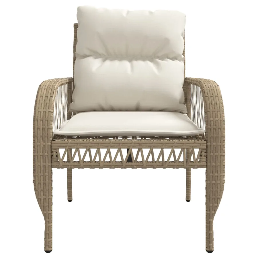 Salon de jardin avec coussins 4 pcs beige résine tressée - 8