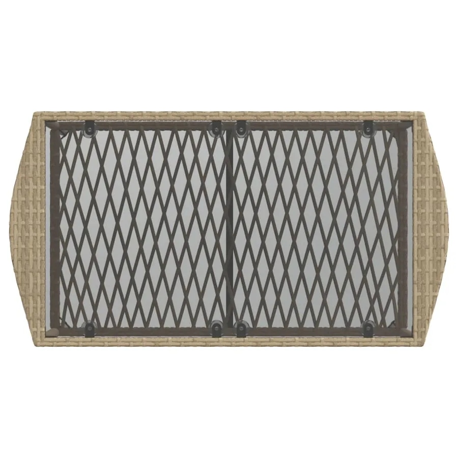 Salon de jardin avec coussins 4 pcs beige résine tressée - 9