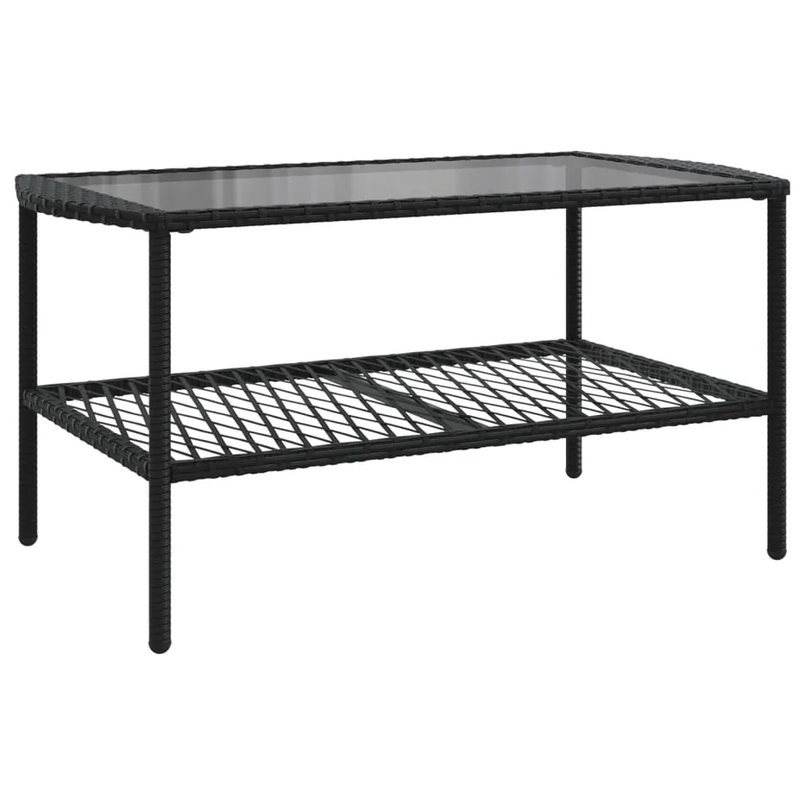 Salon de jardin 4 pcs avec coussins noir résine tressée - 6