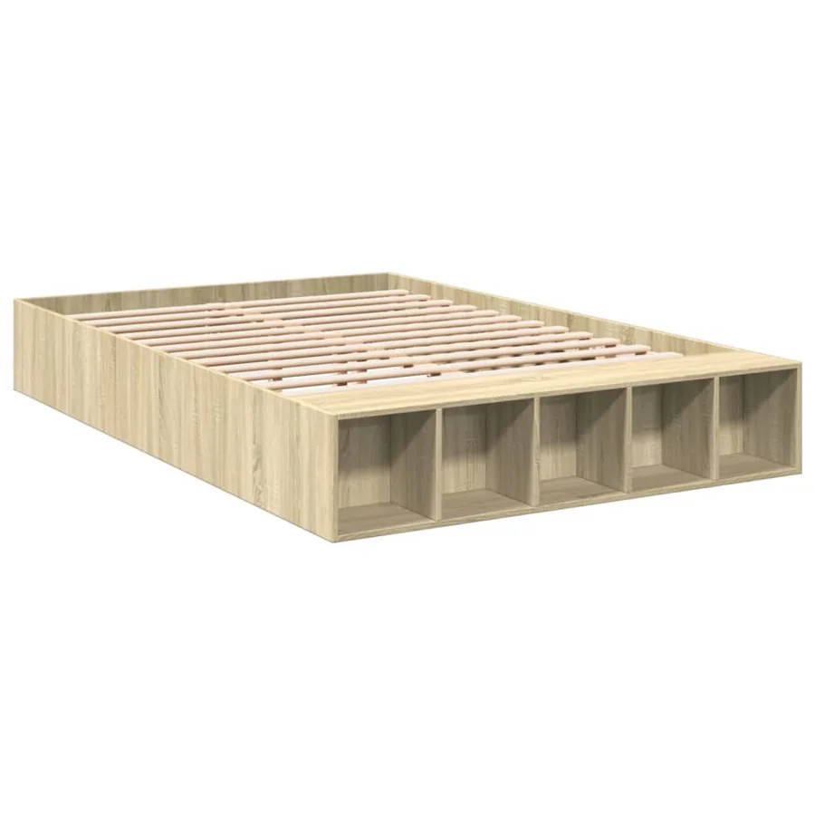 Cadre de lit sans matelas chêne sonoma 140x200 cm - 3