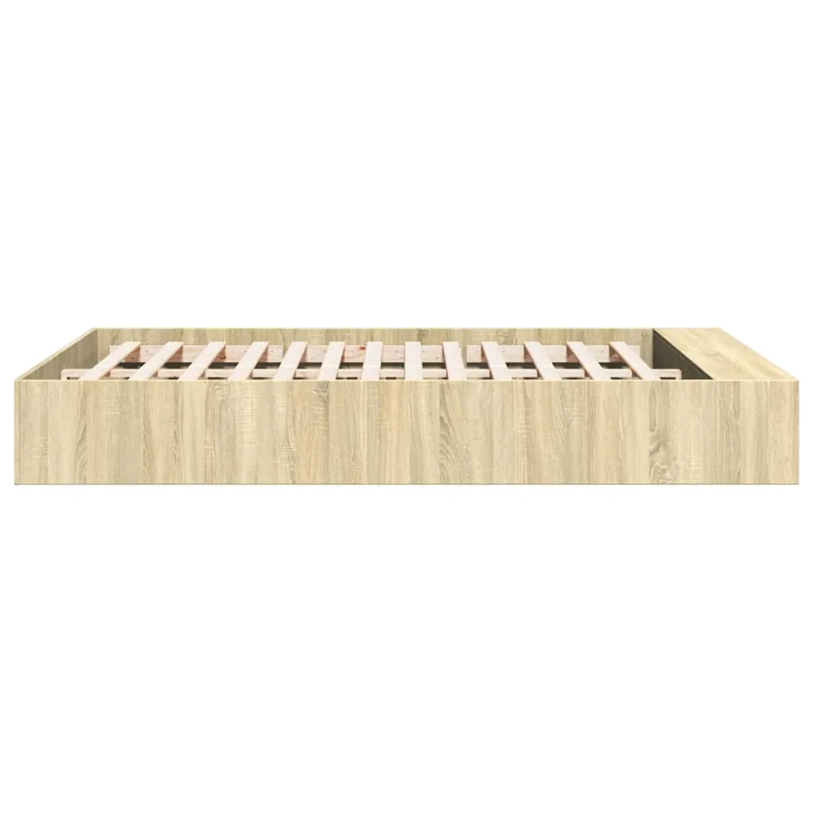 Cadre de lit sans matelas chêne sonoma 140x200 cm - 5