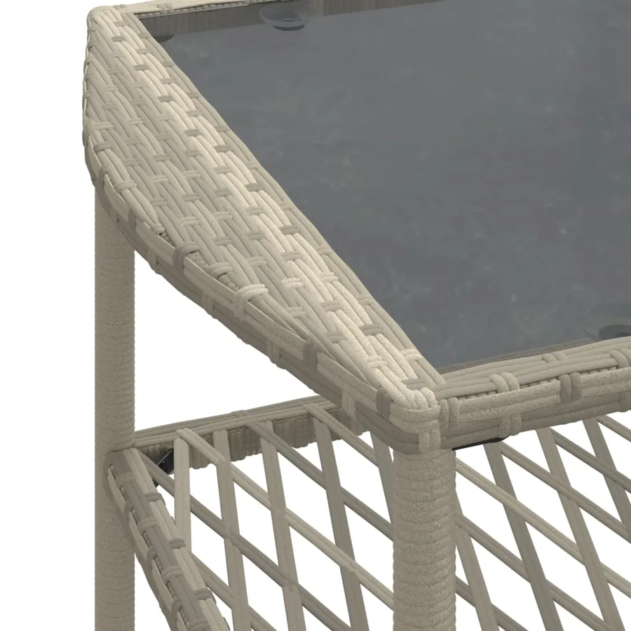 Salon de jardin 4 pcs avec coussins gris clair résine tressée - 12