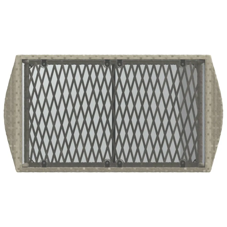 Salon de jardin 4 pcs avec coussins gris clair résine tressée - 9