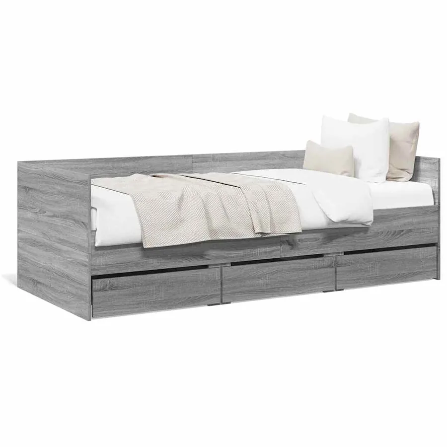 Lit de jour avec tiroirs sans matelas sonoma gris 90x190 cm - 2