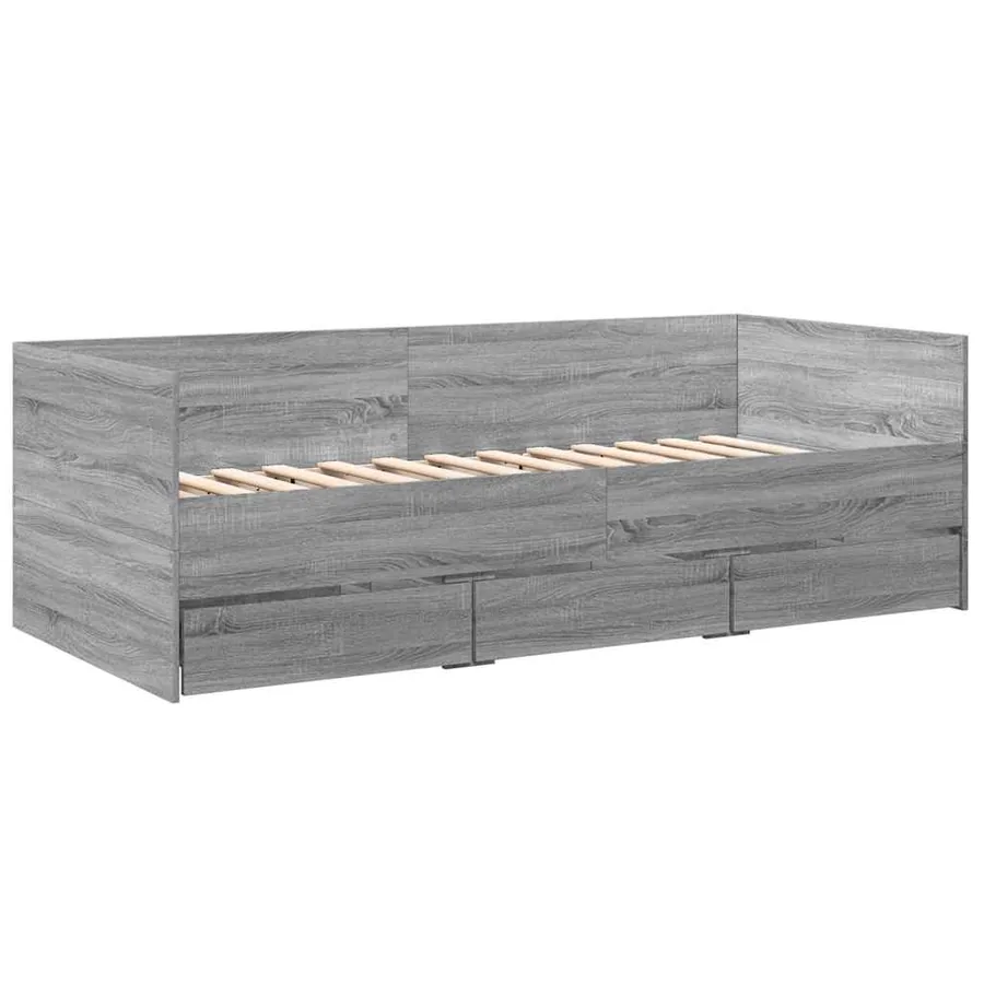 Lit de jour avec tiroirs sans matelas sonoma gris 90x190 cm - 3
