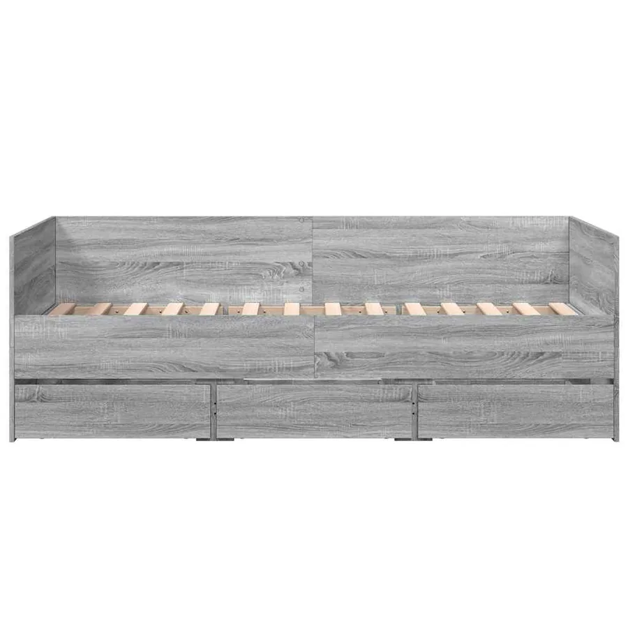 Lit de jour avec tiroirs sans matelas sonoma gris 90x190 cm - 4