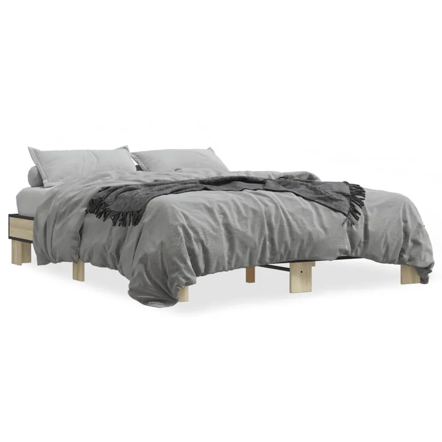 Cadre de lit sans matelas chêne sonoma 150x200 cm - 2