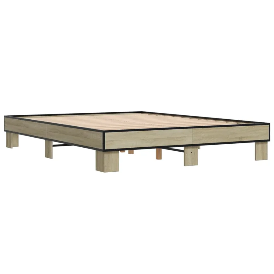 Cadre de lit sans matelas chêne sonoma 150x200 cm - 3