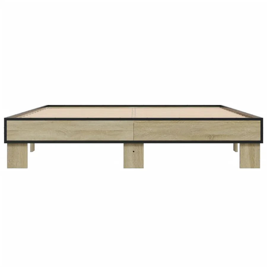 Cadre de lit sans matelas chêne sonoma 150x200 cm - 4