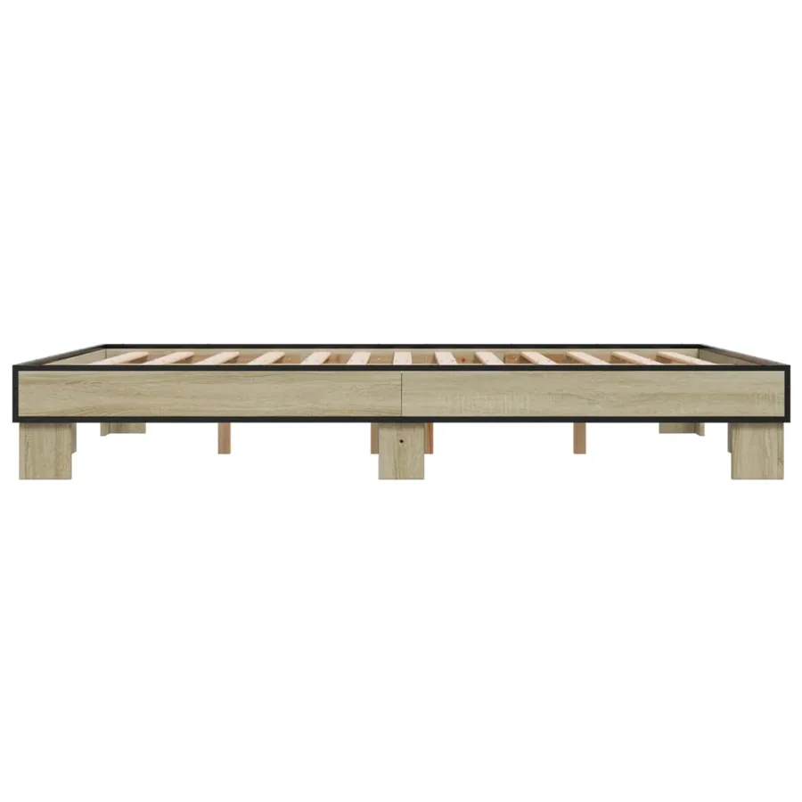 Cadre de lit sans matelas chêne sonoma 150x200 cm - 5