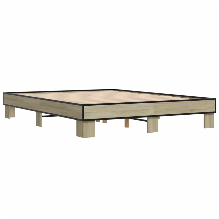 Cadre de lit sans matelas chêne sonoma 150x200 cm - 6