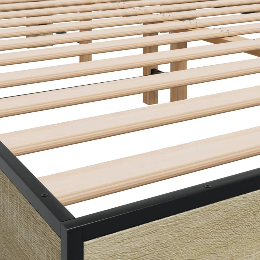 Cadre de lit sans matelas chêne sonoma 150x200 cm - 7