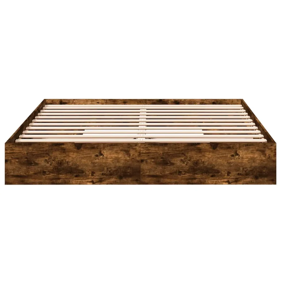 Cadre de lit avec tiroirs sans matelas chêne fumé 200x200 cm - 4