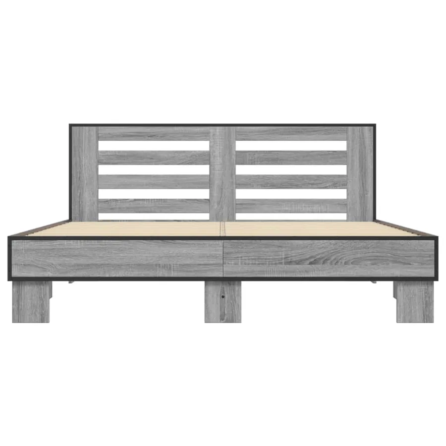 Cadre de lit sans matelas sonoma gris 150x200 cm - 4