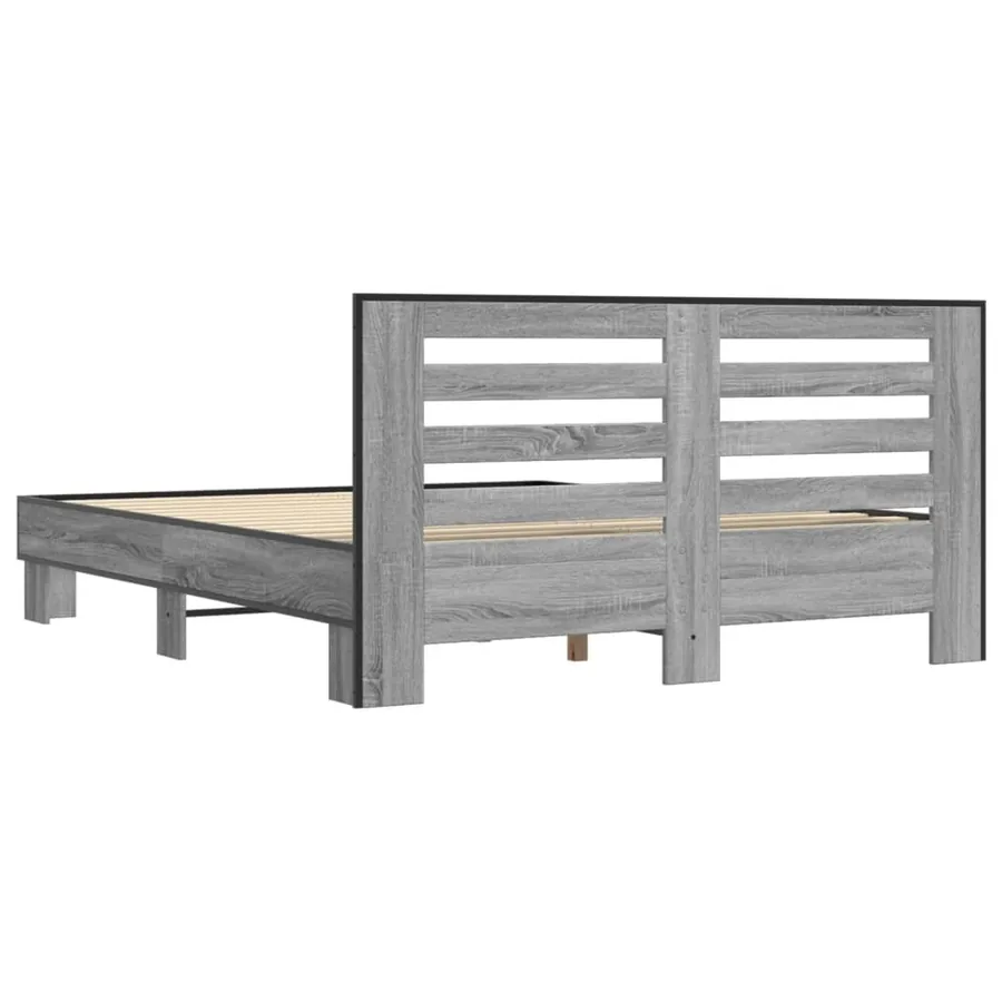 Cadre de lit sans matelas sonoma gris 150x200 cm - 6