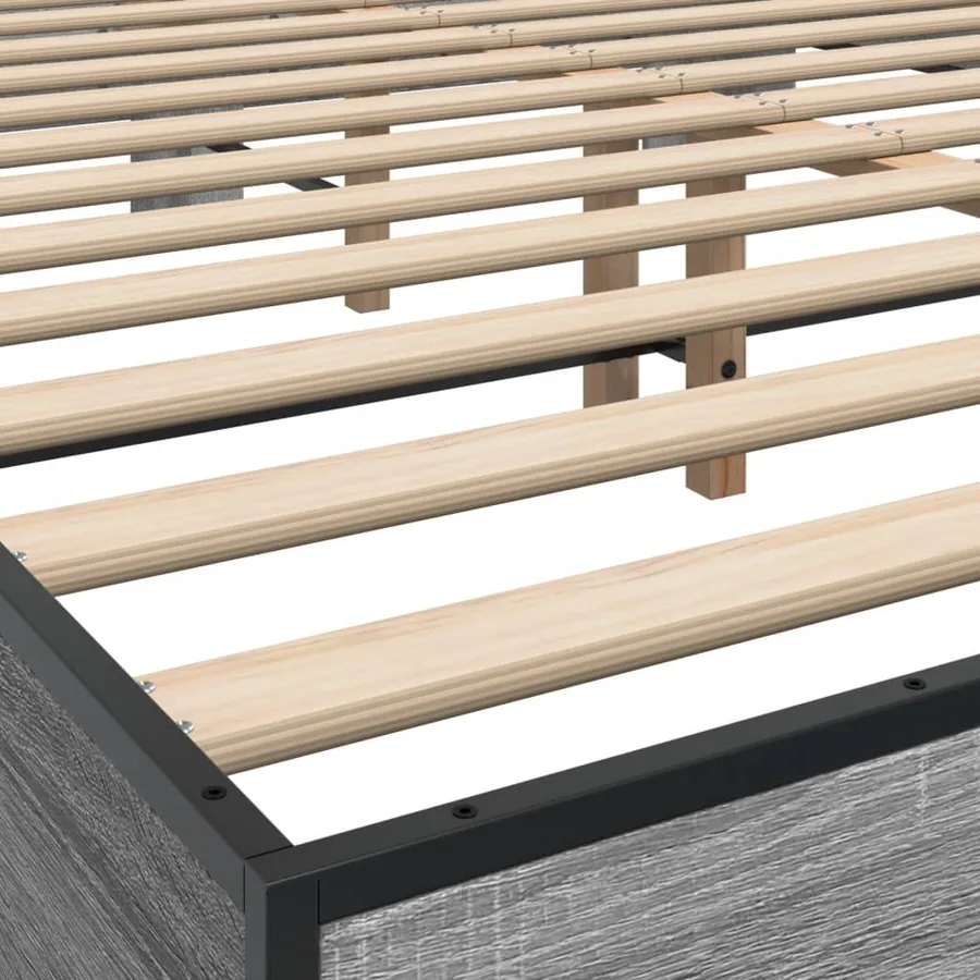 Cadre de lit sans matelas sonoma gris 150x200 cm - 7