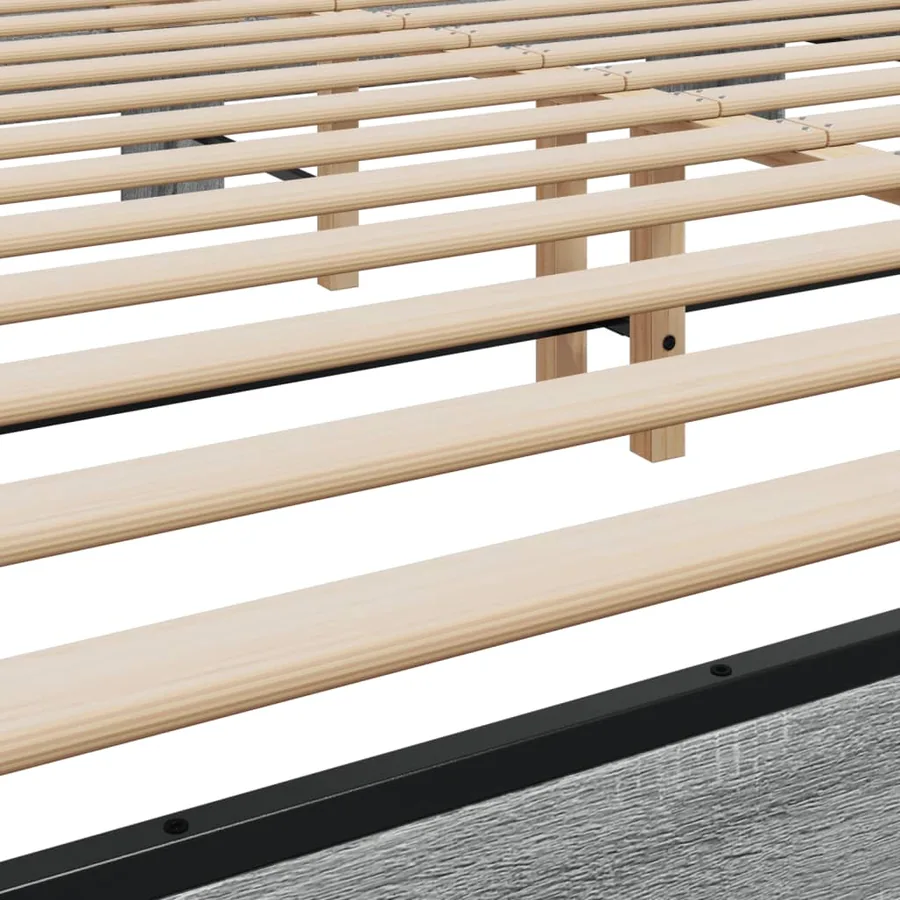 Cadre de lit sans matelas sonoma gris 200x200 cm - 7