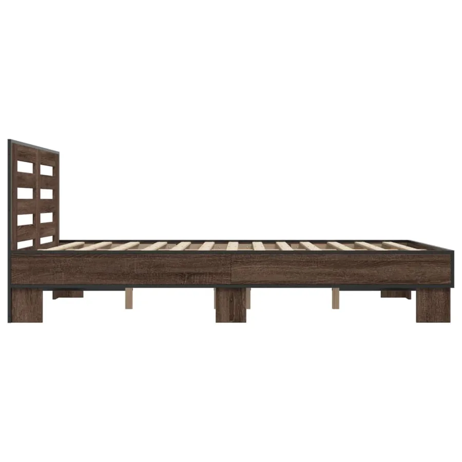 Cadre de lit sans matelas chêne marron 140x190 cm - 5