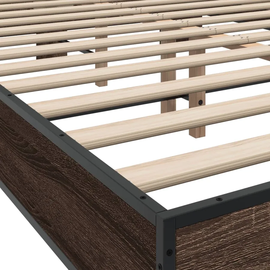 Cadre de lit sans matelas chêne marron 140x190 cm - 7
