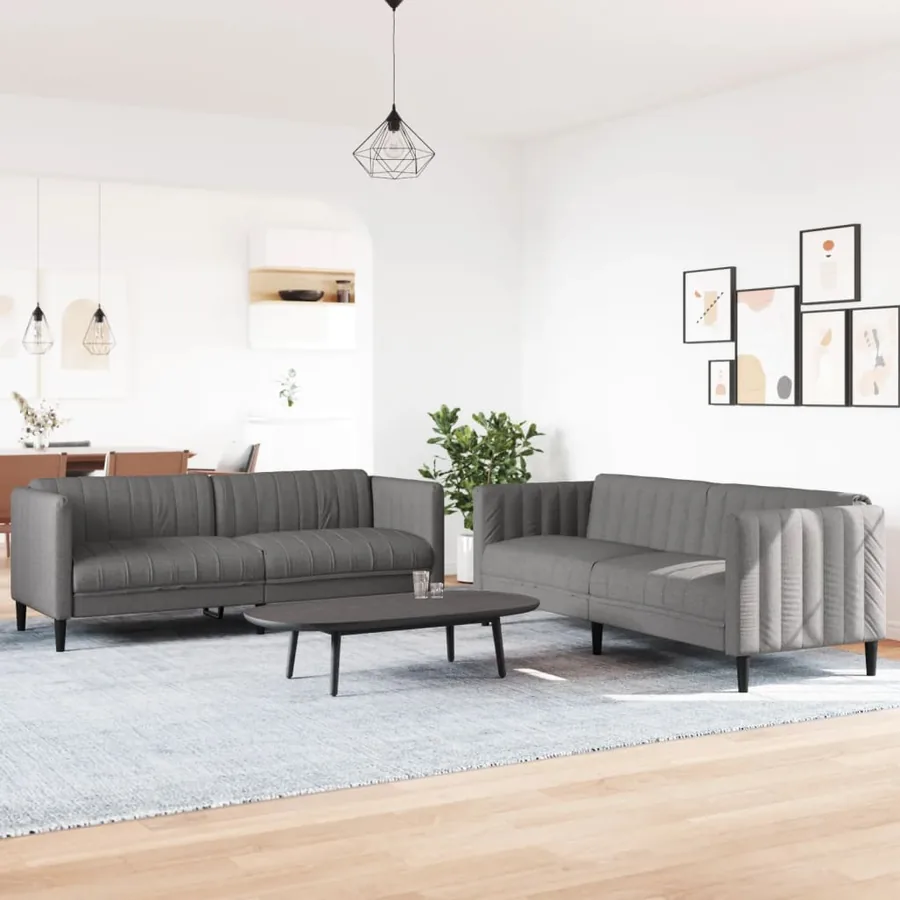 Ensemble de canapés 2 pcs taupe tissu - 3