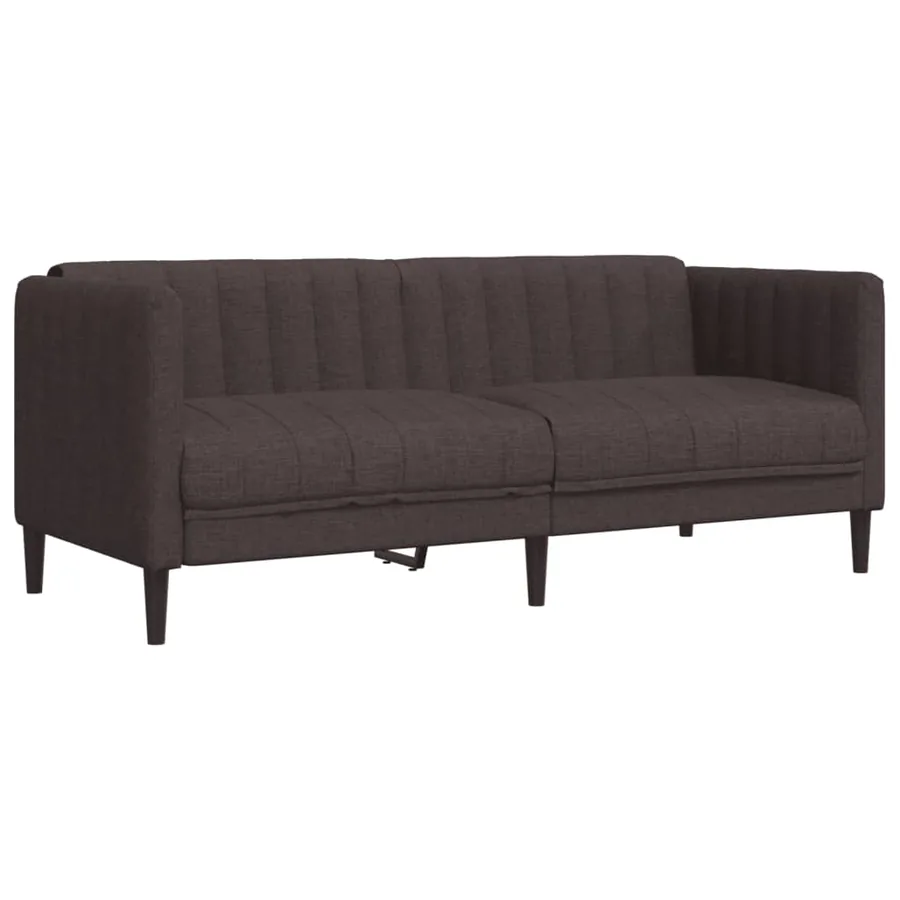 Ensemble de canapés 2 pcs marron foncé tissu - 4