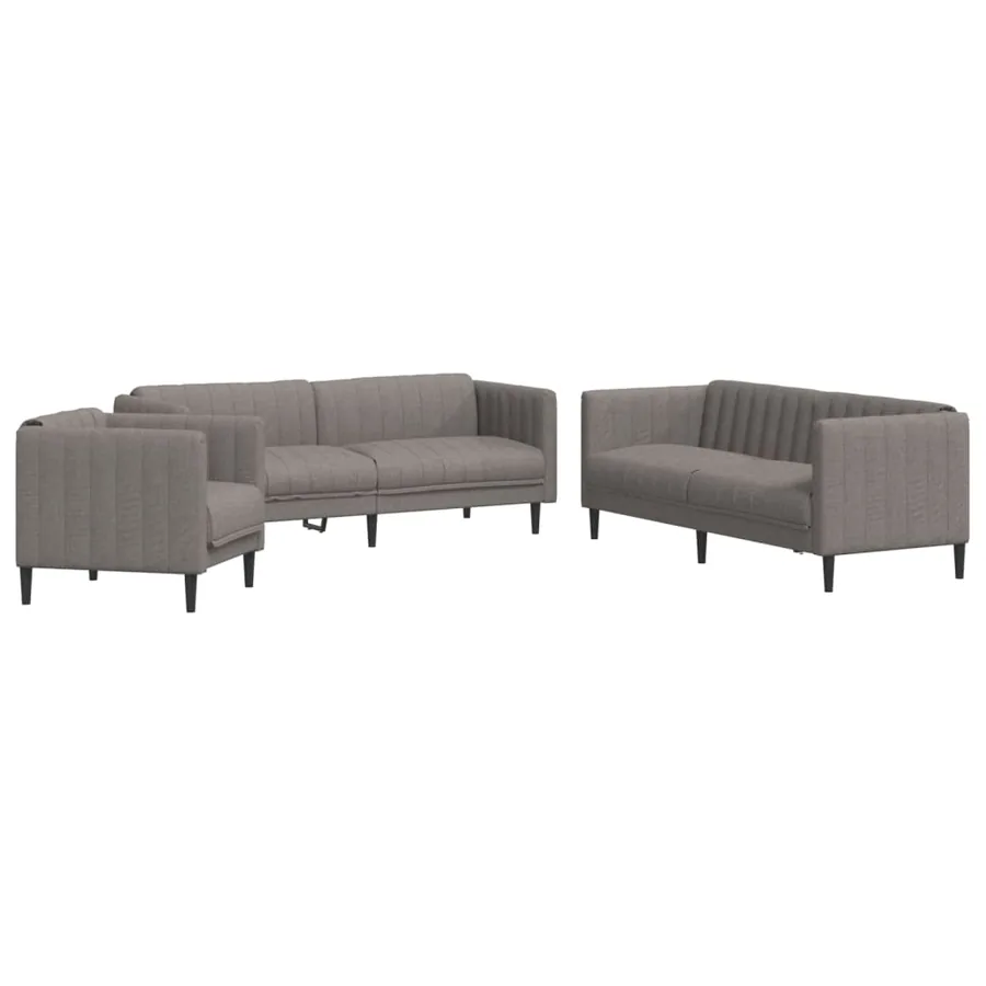 Ensemble de canapés 3 pcs taupe tissu - 2