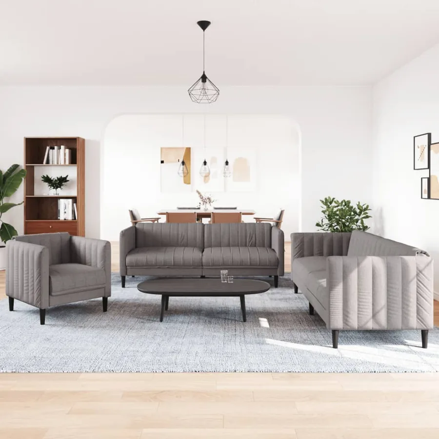 Ensemble de canapés 3 pcs taupe tissu - 3