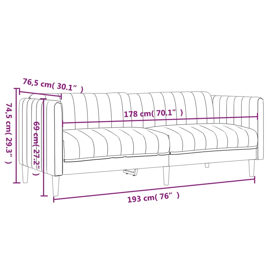 Ensemble de canapés 3 pcs taupe tissu - 9
